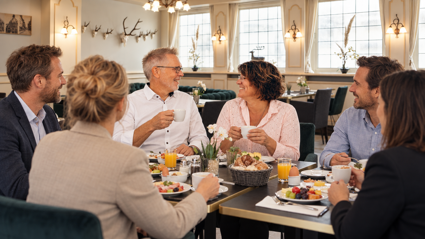 Thomas und Tanja beim Frühstück vor einer Tagung im Flair Hotel Vier Jahreszeiten