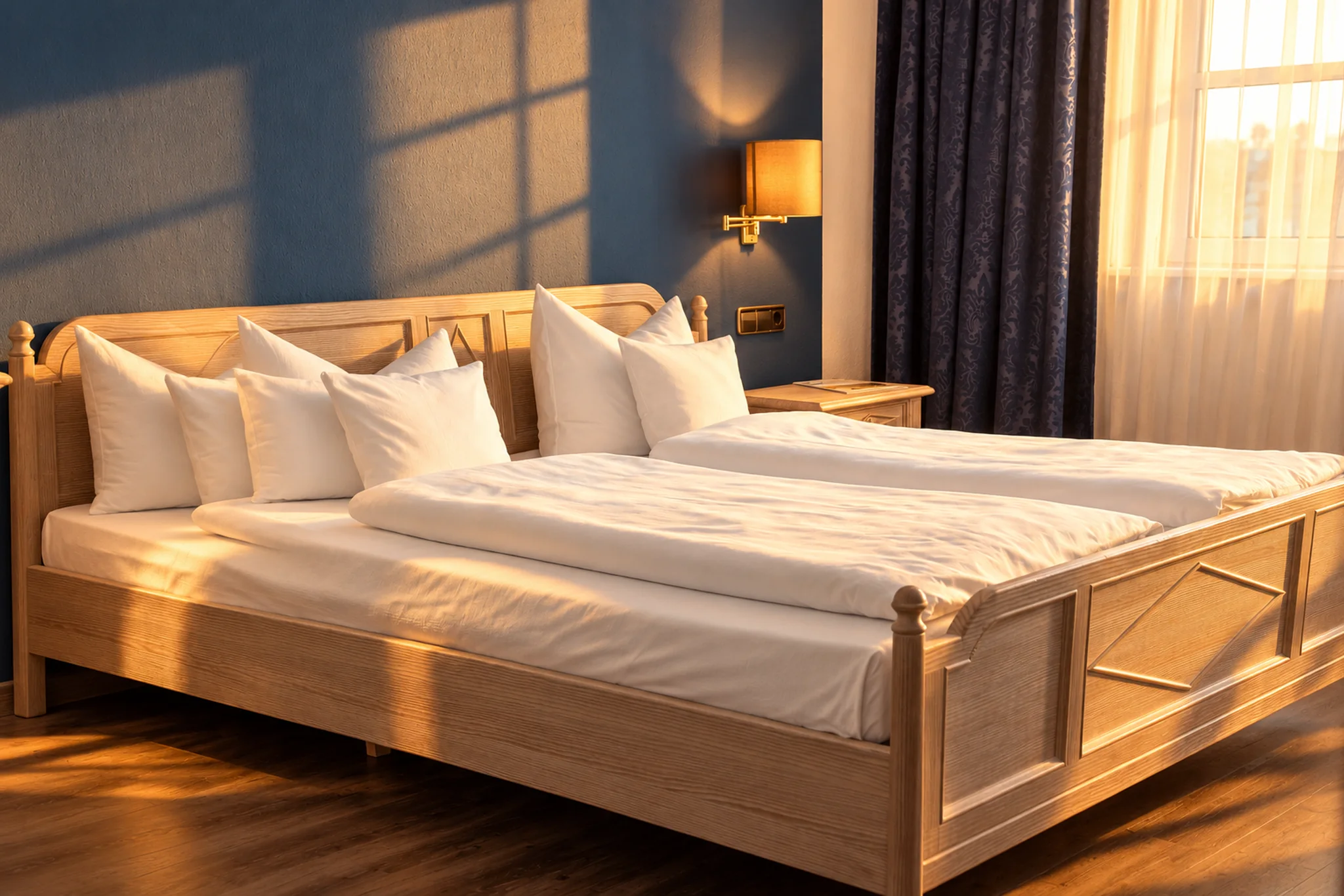 Doppelzimmer mit dunkler Wand im Flair Hotel Vier Jahreszeiten